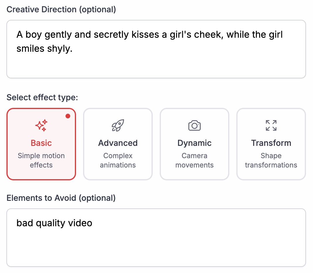 Step 2: Add Motion Description for AI Video Generation